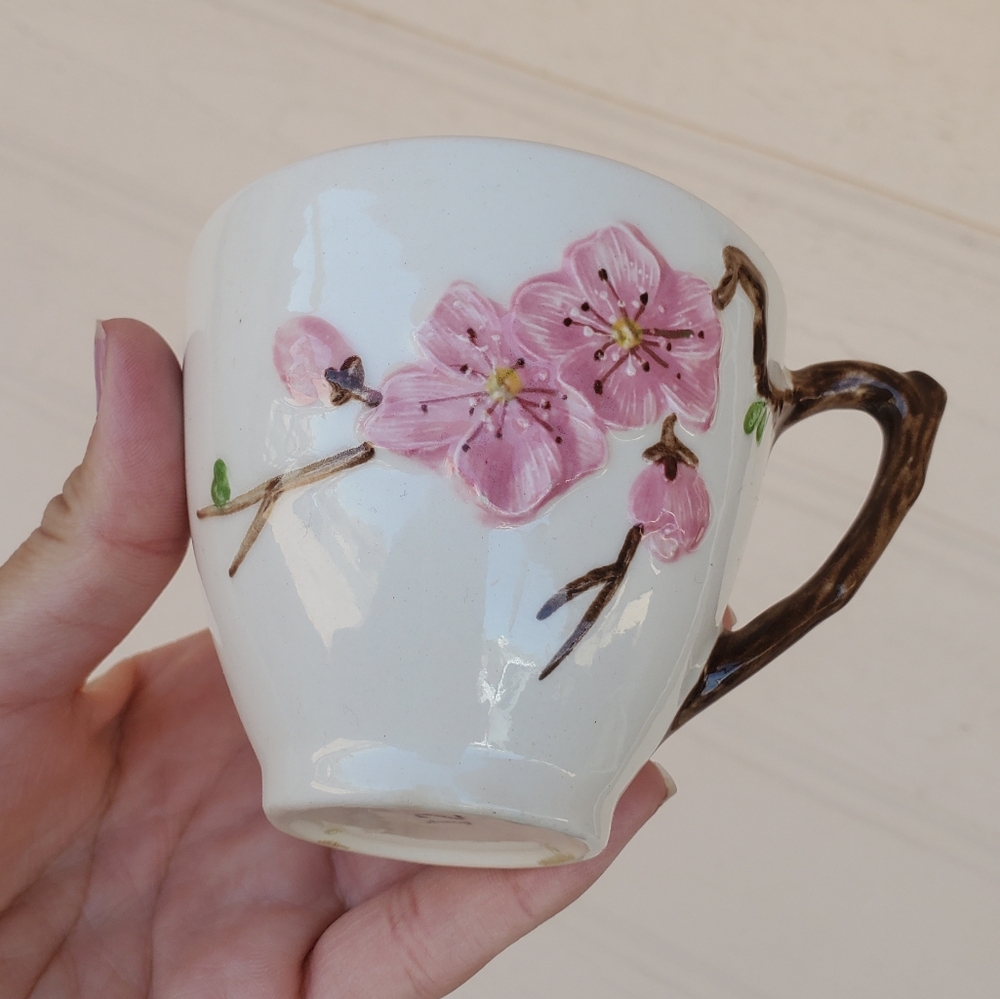 Vintage Metlox Poppy Trail Peach Blossom Tea Cup and Saucer Set